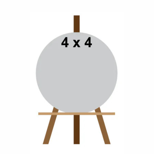 6" Ordinary Easel + 4" Round Canvas (X Small)