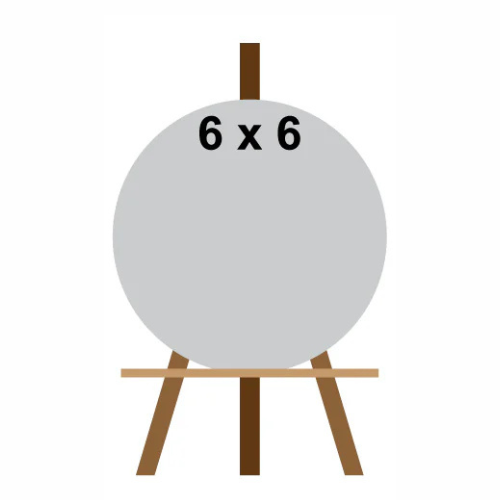 9" Ordinary Easel + 6" Round Canvas (Small)
